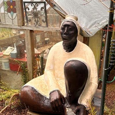 Large Zen Statue of a Seated Woman