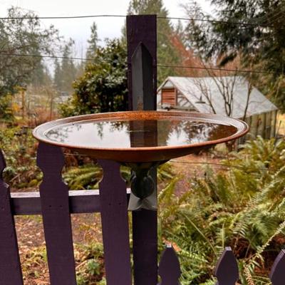 Copper Metal Bird Bath