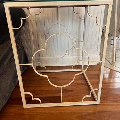 Geo metal glass top table $30