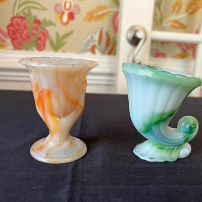 Slag Agate Glass Urns $15 each 