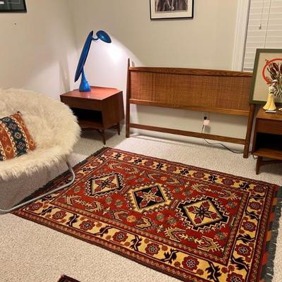 Hand knitted Persian wool rug Aztec design $280 
5â€™9â€ L x 48â€ W