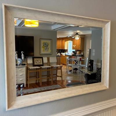 Wood frame shabby chic mirror $60
41â€L x 29â€T