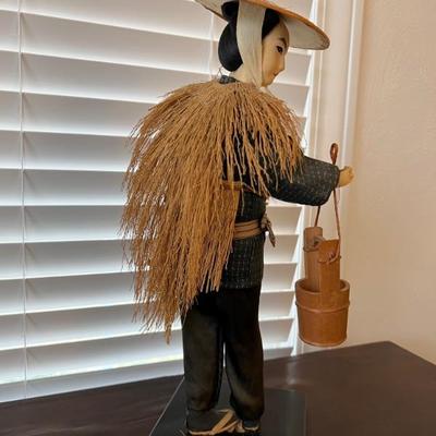 Cloth and wood doll $24