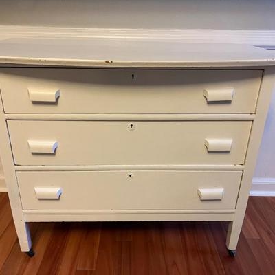 Vintage 3 drawer painted chest $225