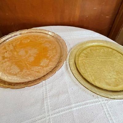 2 amber platters