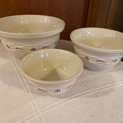 Longaberger 3 pc. mixing bowls
