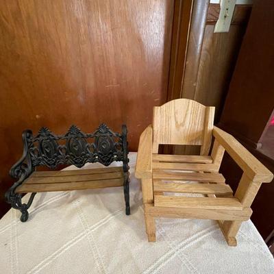 doll chair and bench