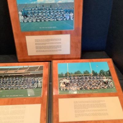 The 1967 , 1968 And 1969 Baltimore Colts Team Plaques 
