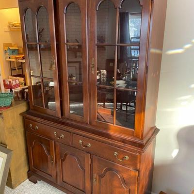 Hitchcock two piece china hutch