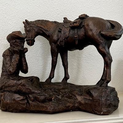Vintage Cowboy and Horse Sculpture-SOLD