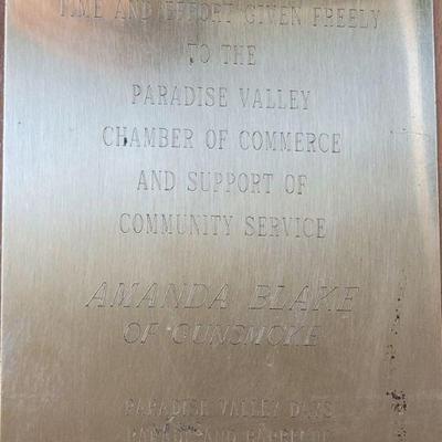 Paradise Valley Days 1971 plaque 10 x 14
