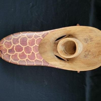 Carved wooden hanging giraffe head 16 x 10 x 8
