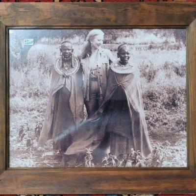 Framed photo of AB with Maasai children 18 x15  *Museum Display Item,  Not Owned by Amanda Blake