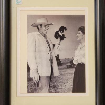 Framed photo of James Arness, Sapphire the poodle & AB 12 x 16  *Museum Display Item,  Not Owned by Amanda Blake
