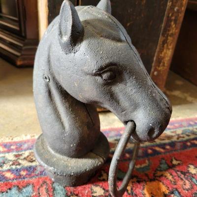 Iron horse head hitching post 9