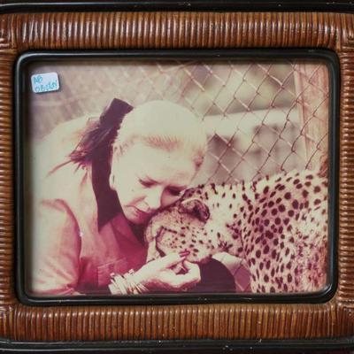 Framed photo of AB with cheetah 12 x 10  *Museum Display Item,  Not Owned by Amanda Blake