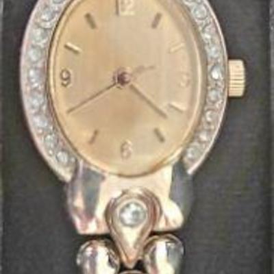 Ladies crystal and silver quartz watch
