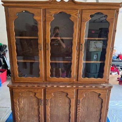 1940's antique china hutch.  This hutch is very special as it has a true love story.  Made special for a wife by her departed husband...