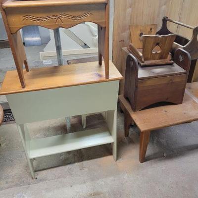 Various pieces of hand made furniture