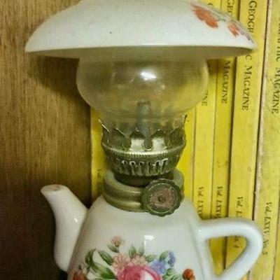 Vintage Teapot Hurricane Lamp