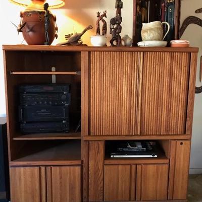 $299  mid-century Entertainment center64 X 22 X 57