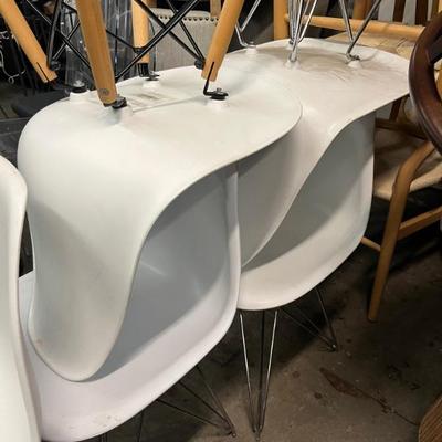 White mid modern chairs-4