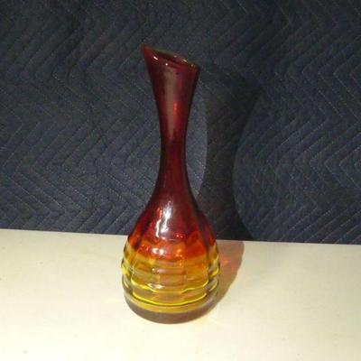 Vintage MCM Amberina Beehive Vase