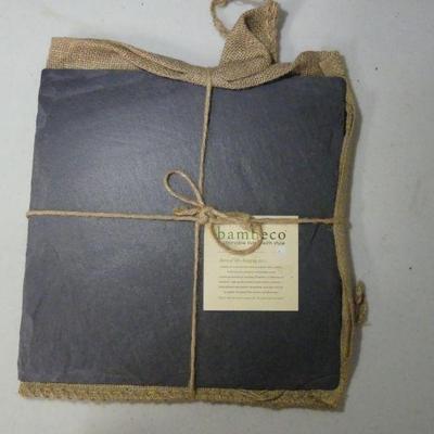 Bambeco Kitchen Eco Chic, Sustainable Oven to Table Slate in Burlap Gift Bag - New with Tags. - 12