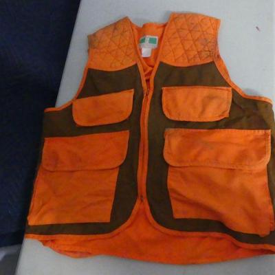 Vintage Game Winner Sportsman's (Hunting/Fishing) Vest - Safety Orange/Khaki - Size Probably Large