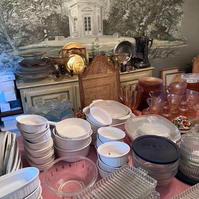 Lots of Depression glass and collectible glass