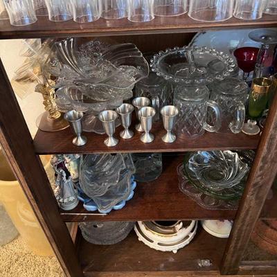 Lots of Depression glass and collectible glass