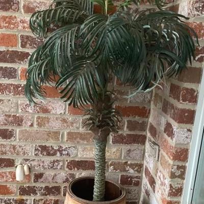 Faux potted palm tree