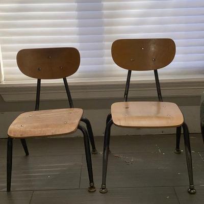 Vintage childrenâ€™s school chairs