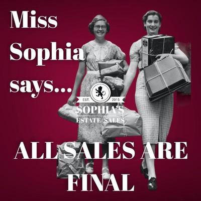 Sophia's Estate Sales--www.sophiasestatesales.com