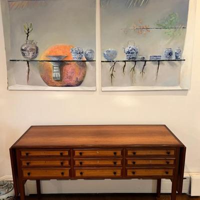 Rosewood buffet, sideboard, custom silver chest by Ole Wanscher for AJ Iverson, finished on both sides so it can float as a room divider,...