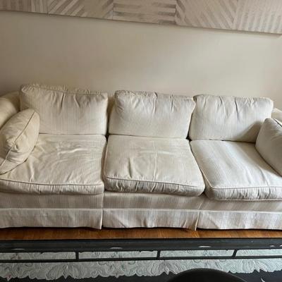club style sofa, 3 seats, down filled by Baker, super comfortable and it's a classic! 88