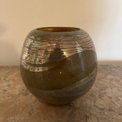art glass vase, signed