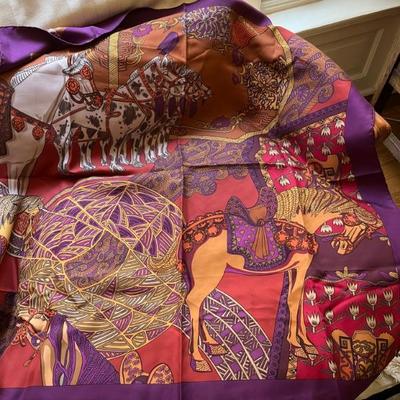 vintage Hermes scarf, 34" x 34"