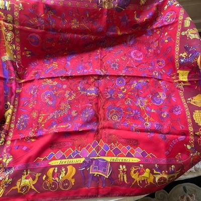 vintage Hermes scarf, 34" x 34"