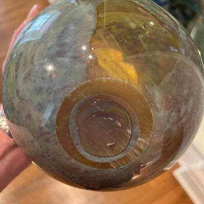 art glass vase, signed