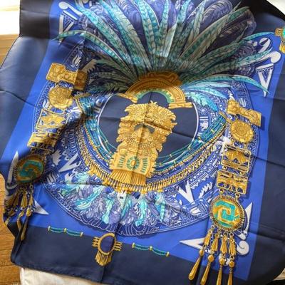 vintage Hermes scarf, 34" x 34"
