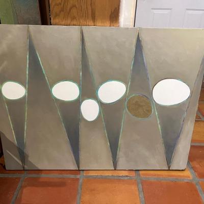 Composition in Gray and White by Norman Baugher, 30"H x 40"W