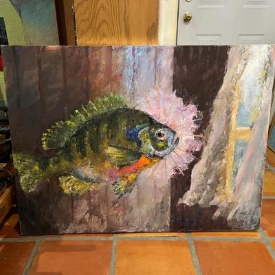 Red-Bellied PiraÃ±a by Norman Baugher, 30"H x 40"W
