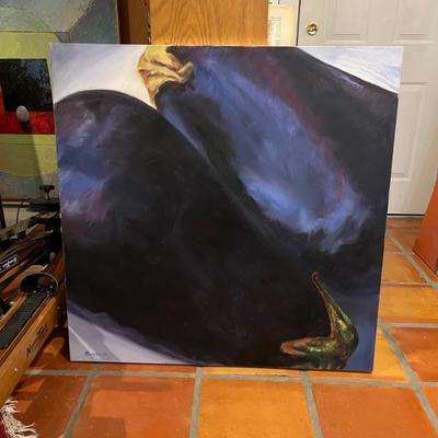 Still Life of Eggplants by Norman Baugher, 39"H x 37"W