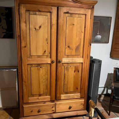 vintage pine armoire