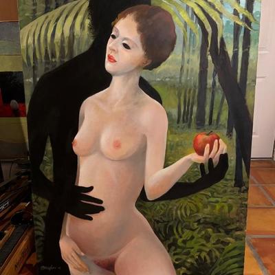 The Temptation of Eve by Norman Baugher, oil on canvas, 48" x 36"