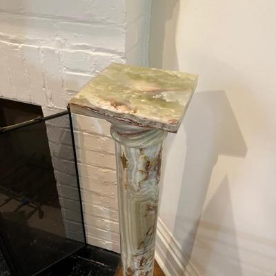 antique solid green onyx pedestal pillar
