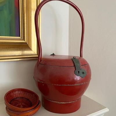 Asian red lacquer ware