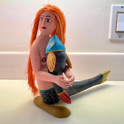 Mexican folk art mermaid by Manuel Jimenez Martinez