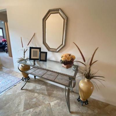 foyer table and mirror